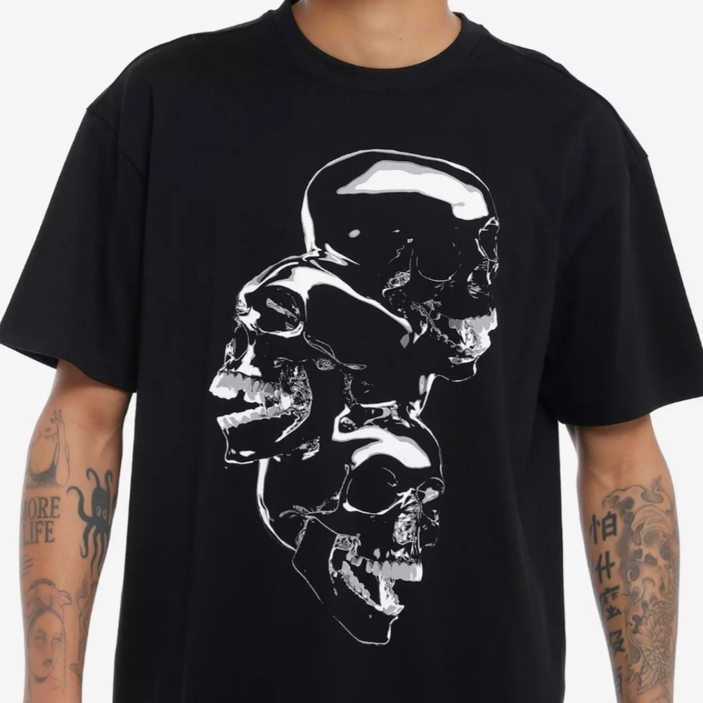 Mister Tee Laughing Chrome Skull Tee